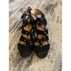 Lace Up Chunky Heels